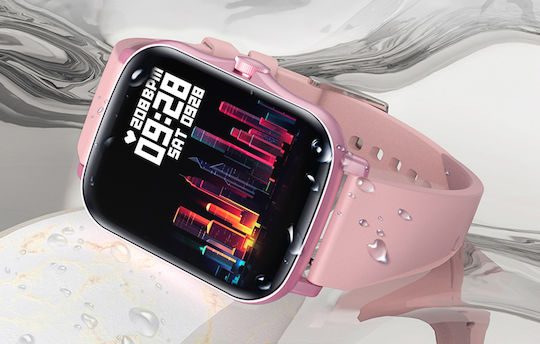 Colmi P8 Plus 43mm Smartwatch με Παλμογράφο (Ροζ)