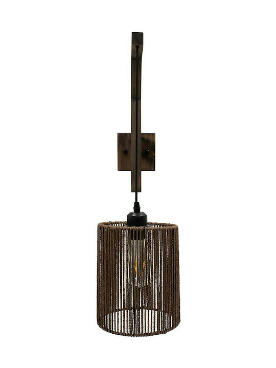 GloboStar Arti Vintage Leuchte Wand mit Fassung E27 Braun 18cm