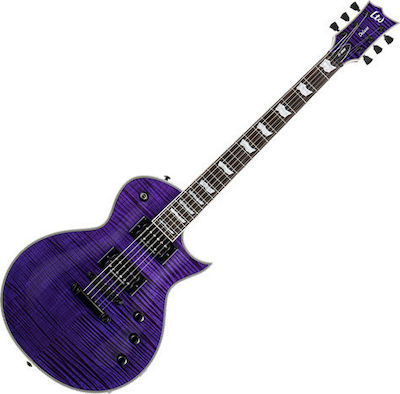 ESP LTD EC-1000FM See Thru Elektrische Gitarre mit Form Einfacher Schnitt und HH Pickup-Anordnung Purple
