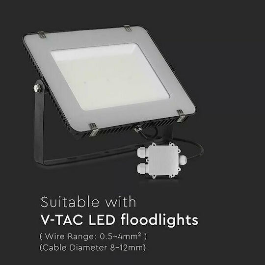 V-TAC Surface Mounted Electrical Box Branching Watertight IP68 Single to Double White Spotlight in Gray Color