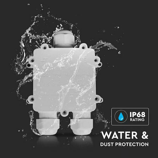 V-TAC Surface Mounted Electrical Box Branching Watertight IP68 Single to Double White Spotlight in Gray Color