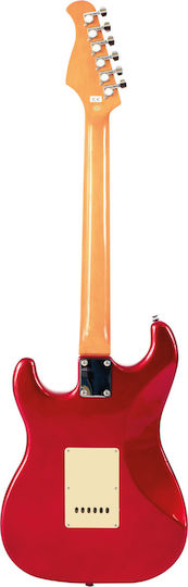 Prodipe ST80MA Elektrische Gitarre Stratocaster mit SSS Tonabnehmerkonfiguration Candy Apple Red