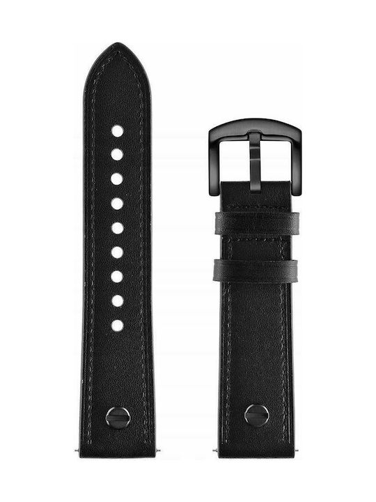 Tech-Protect Screwband Strap Leather Black (Galaxy Watch4/5/6/7/FE/4 Classic/6 Classic/5 Pro) TPRSSCW4B