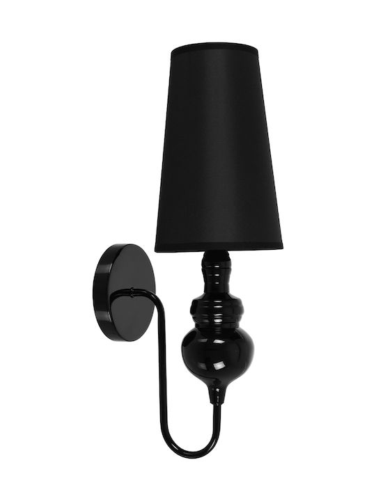 GloboStar Laura Modern Leuchte Wand mit Fassung E27 Schwarz 15x48cm
