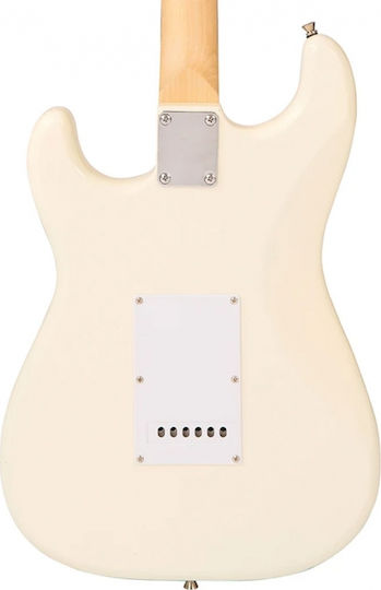 Encore E6 Elektrische Gitarre Stratocaster mit SSS Tonabnehmerkonfiguration Vintage White