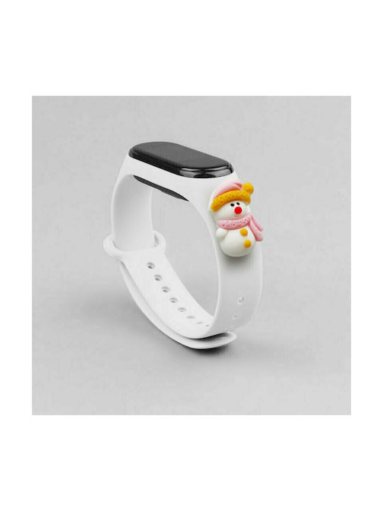 Hurtel Christmas Holidays Strap Silicone with Pin White Snowman 2 (Mi Smart Band 5/Mi Smart Band 6)