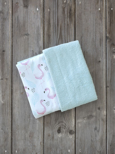 Nima Pinkie Kids Beach Towel Light Blue Flamingo 75x75cm