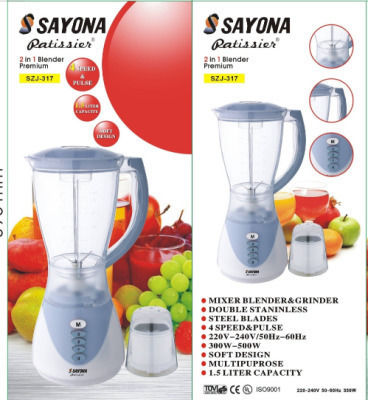 Sayona SZJ 317 Blender for Smoothies 1.5lt 500W Blue