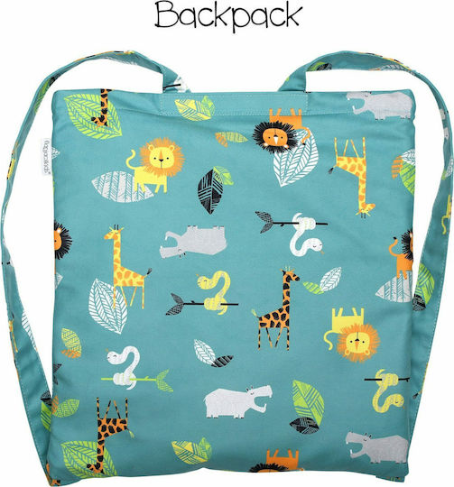 Flapjackkids Backpack Zoo Παιδική Πετσέτα Θαλάσσης Πράσινη 145x71εκ.