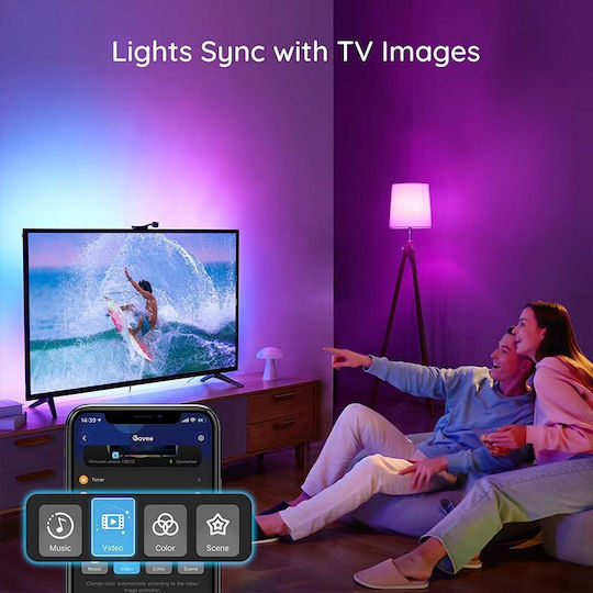 Govee Smart Ταινία LED Immersion Wi-Fi Τηλεόρασης 12V RGB Φως 3.8m με Τροφοδοτικό & WiFi Controller