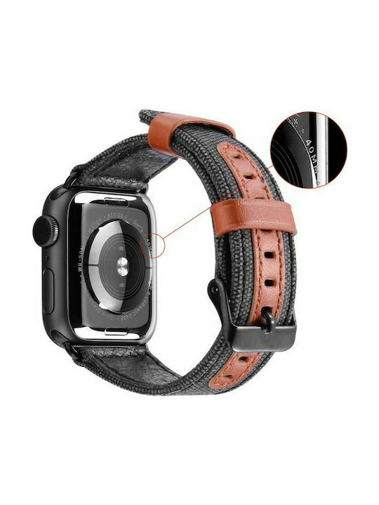 Dux Ducis Canvas Strap Strap Fabric Black (Apple Watch 38/40/41/42mm)