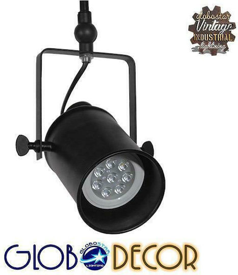 GloboStar Industrial Hollywood Двойно Спот с Цокъл E27 в Черен Цвят