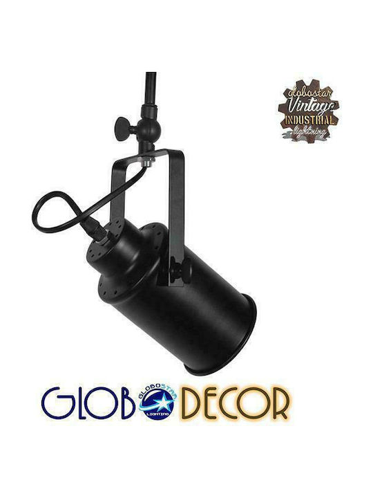 GloboStar Industrial Hollywood Double Spot with Socket E27 in Black Color