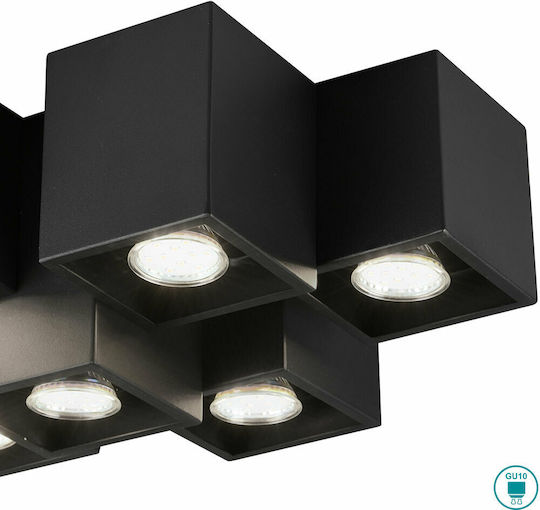 Trio Lighting Fernando Σποτ με 6 Φώτα και με Ντουί GU10 σε Μαύρο Χρώμα