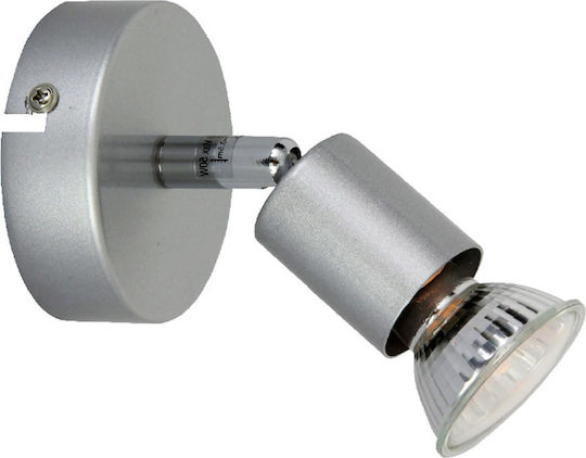 Aca Trinity Single Spot with Socket GU10 in Silver Color Aca Trinity Single Spot with Socket GU10 in Silver Color