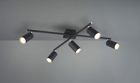 Trio Lighting Marley Spot with 5 Lights and with Socket GU10 in Black Color