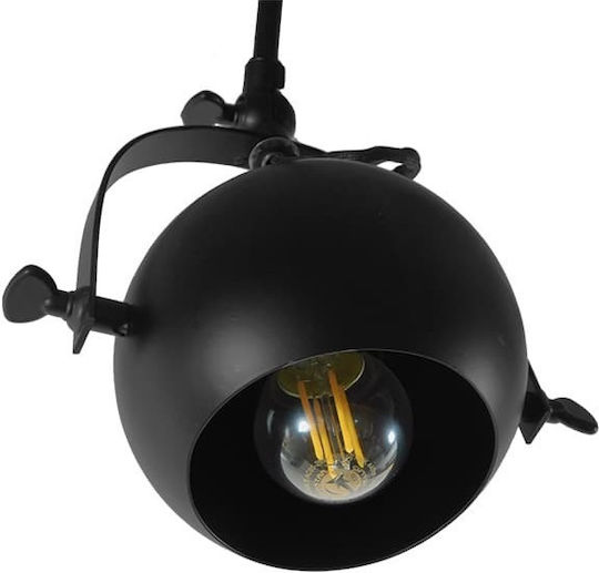 GloboStar Industrial Cannes Spot with 4 Lights and with Socket E27 in Black Color
