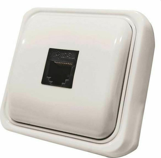 Eurolamp Einzeln Extern Netzwerksteckdose RJ45 in Weiß Farbe 147-16245