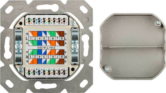 Goobay Double Network Socket RJ45 Cat6 White 68246