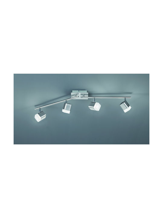 Trio Lighting Roubaix LED Spot cu 4 Lumini în Culoare Argintiu