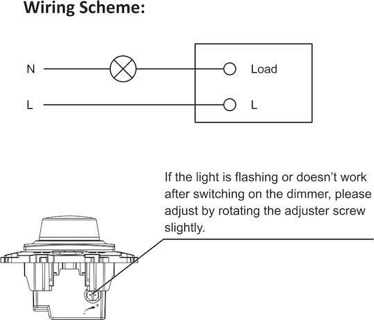 Aca Prime Χωνευτός Διακόπτης Dimmer χωρίς Πλαίσιο LED Περιστροφικός σε Ασημί Χρώμα