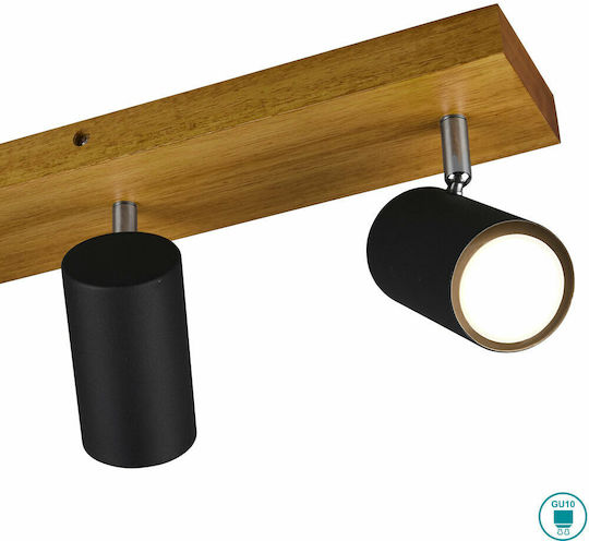 Trio Lighting Marley Τριπλό Σποτ με Ντουί GU10 σε Μαύρο Χρώμα