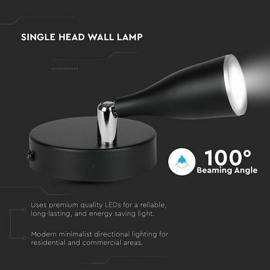 V-TAC Monos LED Spot în Culoare Negru