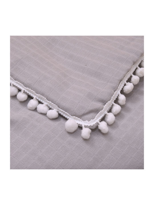 Morven Double Sided Cotton Baby Quilt Lolly 1904 80x120cm Gray