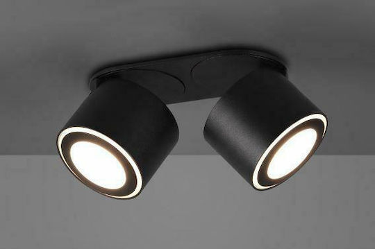 Trio Lighting Taurus Διπλό LED Θερμό Λευκό Σποτ σε Μαύρο Χρώμα