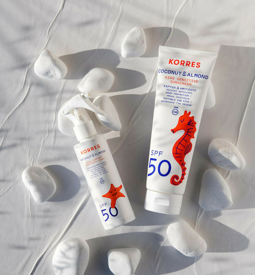 Korres Coconut & Almond Kids Sunscreen Set Spray for Face & Body SPF50 150ml & Gift Spray Coconut & Almond 150ml SPF50