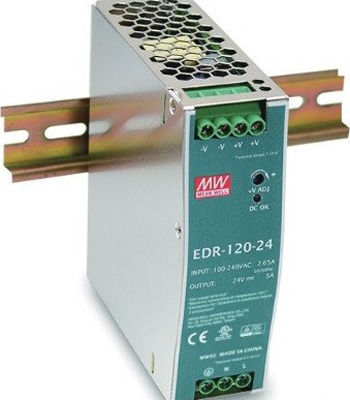Mean Well SDR120-24 DIN Rail Power Supply 5A/24V/120W