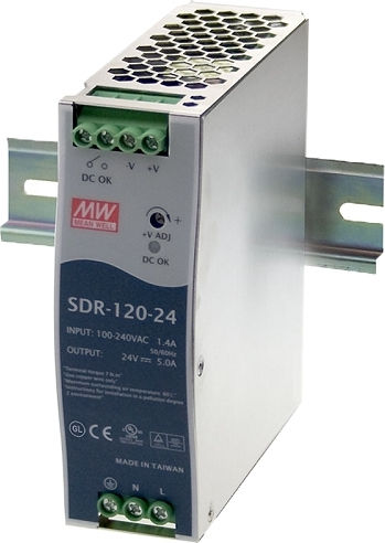 Mean Well SDR120-24 DIN Rail Power Supply 5A/24V/120W