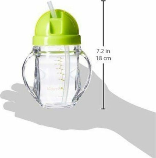 Kidsme Baby Cup with Handles and Straw made of Plastic Blue 240ml for 9m+m+