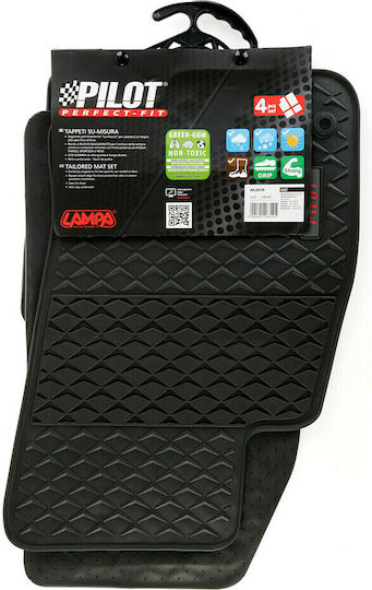 Lampa Set of Front and Rear Mats 4pcs for Fiat Punto 2008-2019 Black