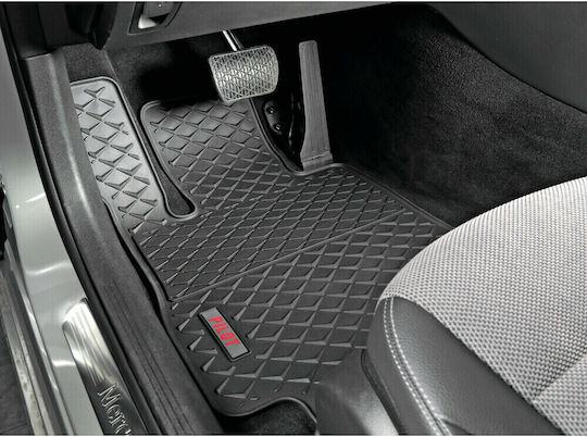 Lampa Σετ Μπροστινά και Πίσω Πατάκια 4τμχ για Fiat Panda 2012 Μαύρα