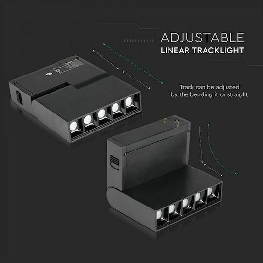 V-TAC LED Φυσικό Λευκό Σποτ με 5 Φώτα σε Μαύρο Χρώμα