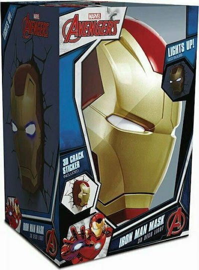 3DLightFX Kinder Wandleuchte LED Kunststoff Marvel Light Iron Man