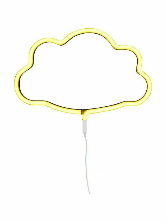 A Little Lovely Company Plastic Kids Wall Light Cloud Yellow