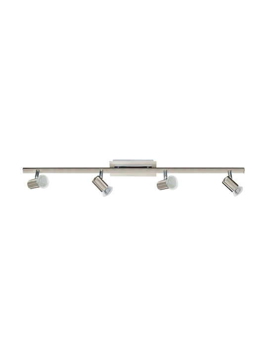 Eglo Rottelo Spot with 4 Lights and with Socket GU10 in Silver Color