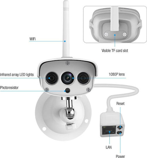 Vstarcam C16S IP Κάμερα Παρακολούθησης Wi-Fi Full HD 1080p Αδιάβροχη