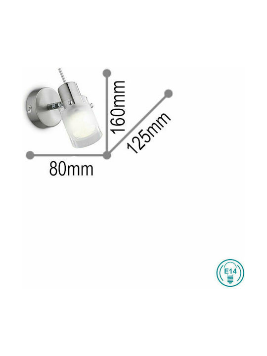 Ideal Lux Elis Single Spot with Socket E14 in Silver Color