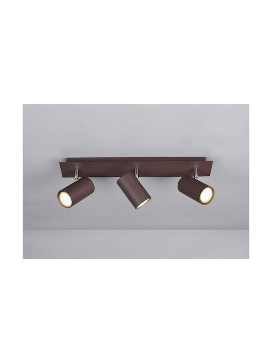 Trio Lighting Marley Τριπλό Σποτ με Ντουί GU10 σε Καφέ Χρώμα