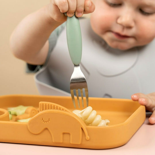 Done by Deer Baby Food Plate Friends made of Silicone Orange