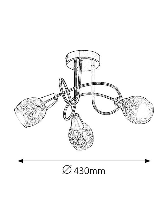 Rabalux Triple Spot with Socket E27 in Silver Color