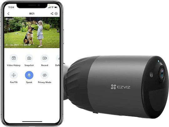 Ezviz BC1C IP Cameră de Supraveghere Wi-Fi Full HD 1080p Rezistentă la apă Pe baterii cu Comunicare Bidirecțională