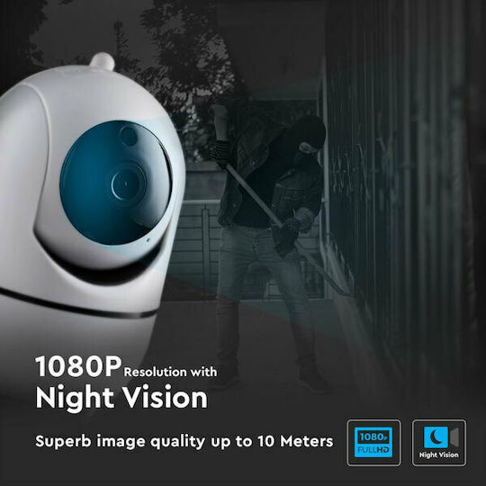 V-TAC VT-5122 IP Камера за наблюдение Wi-Fi Full HD 1080p с Двупосочна Комуникация и Обектив 3.6мм