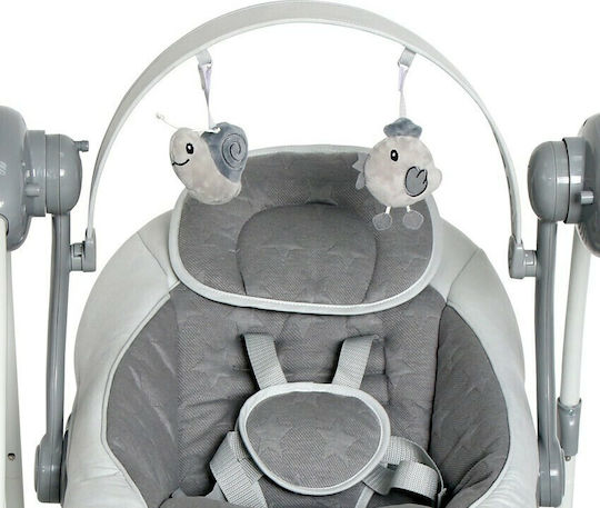 Lorelli Ηλεκτρικό Relax Μωρού Κούνια Portofino Cool Grey Stars με Μουσική 2 σε 1 για Παιδί έως 9kg
