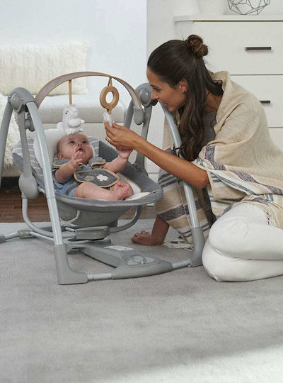 Ingenuity Elektrisch Baby Relax Schaukel Swing 'n Go mit Musik Bella Teddy für Kind bis 9kg