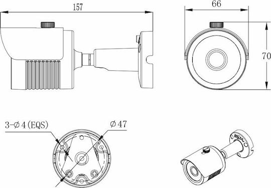LTC IPC-2725 IP Cameră de Supraveghere Full HD 1080p Rezistentă la apă cu Lentilă 2.8mm