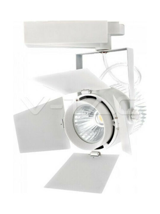 V-TAC VT-433 Μονό LED Ψυχρό Λευκό Σποτ σε Λευκό Χρώμα